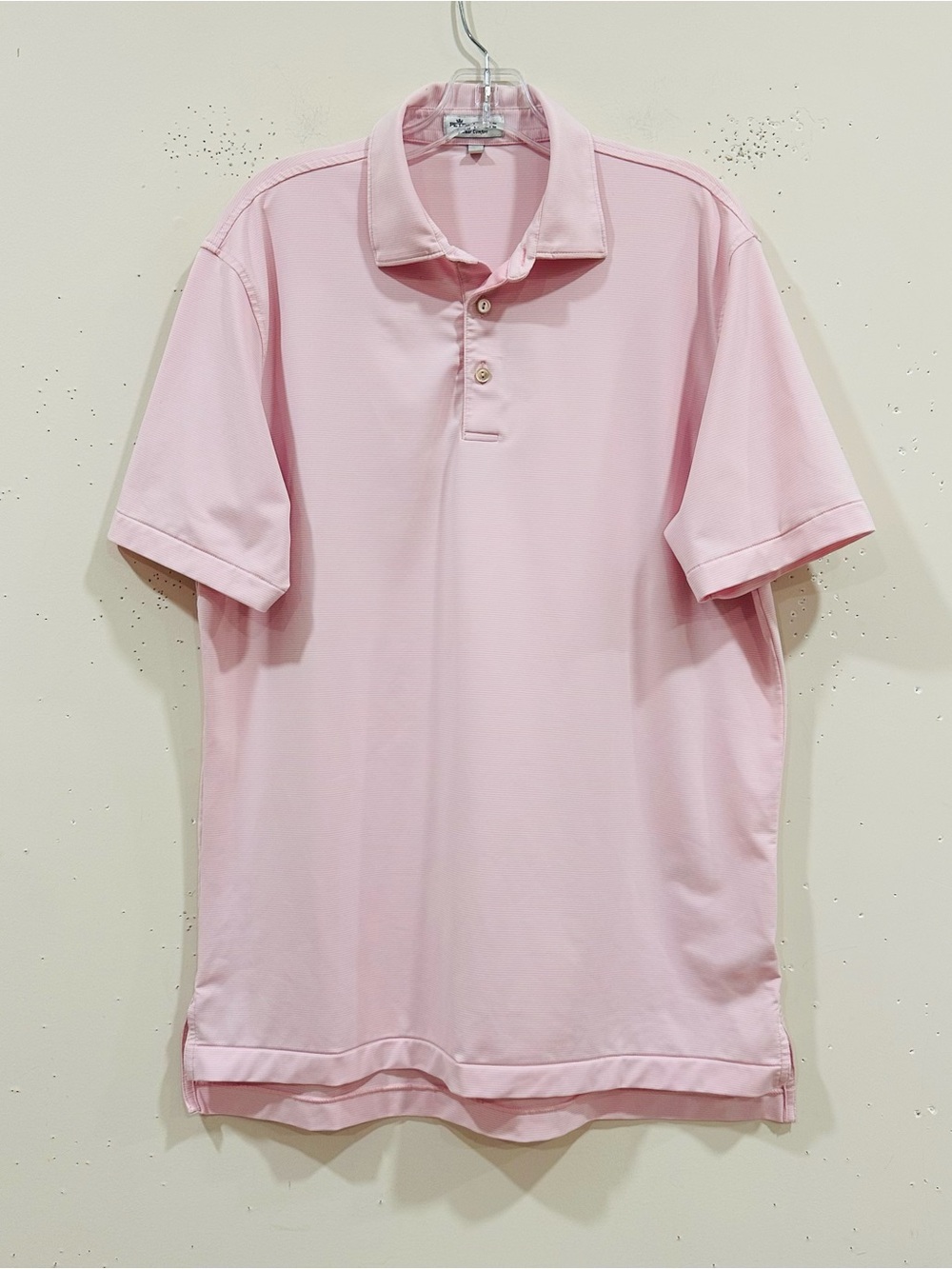 Peter Millar Summer Comfort Golf Polo Shirt Men's M Pink Short Sleeve Striped